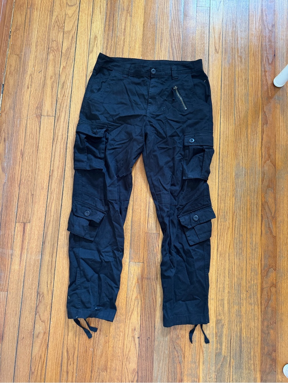 Men's Black Cargo Pants with Multiple Pockets